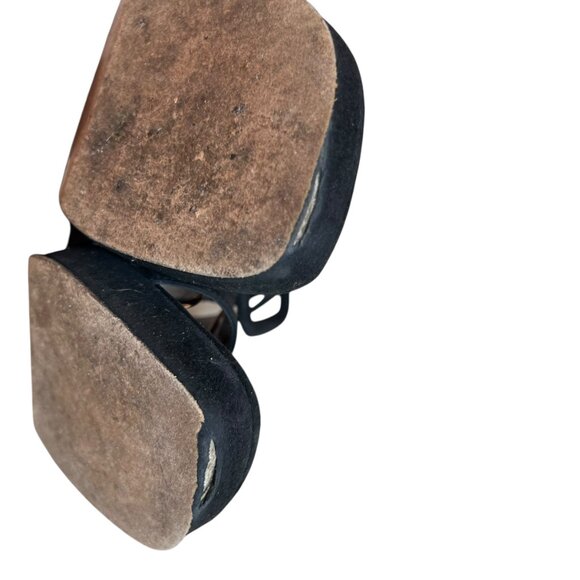 Marni high heel sandals black suede square toe IT 40 buckles grommets platform - Picture 9 of 12